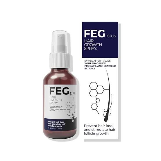 FEGplus Hair & Beard Growth Serum 50ml - 22% Seaweed Extract For Hair Loss Control & Hair Growth In Men & Women, Boost Thicker Beard & Hair, Improve Baldness